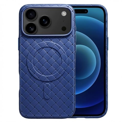 Coque iPhone 17 Pro tissée premium protection fine mate bleue