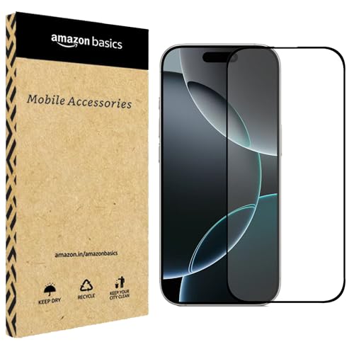 amazon basics Tempered Glass Screen Protector Compatible with iPh...