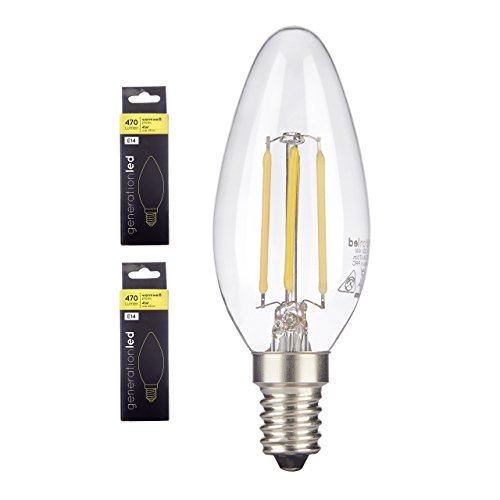 Preisvergleich Produktbild generationled LED Filament KERZE E14 4W 2700K klar 2-er Pack