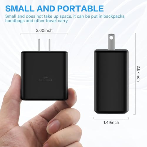 Image of USB C Charger Block for Samsung Phone 45W, USBC Super Fast Charging Plug Fit Galaxy S25 S24 Ultra S23 S22 S21 S20 Note20 / iPhone 17 Air 16e 16 15 14 13 Pro Max, Type C Wall Charger Power Adapter