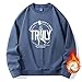Produktbild TEEZR Herren Sweatshirt Solid Sweatshirt Herren Rundhalsausschnitt gepolstertes Sweatshirt Herren Cartoon Boy Print Sweatshirt Dicke Tops Paar Sweatshirt