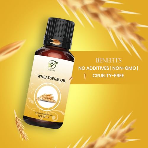 Image of VIRTUAL Wheat Germ Essential Oil For Hair Growth Skin Care, Cold Pressed Natural Oil Pure | Anti-Hairfall | Promotes Hair growth, Softness & Shine, (15ml)
