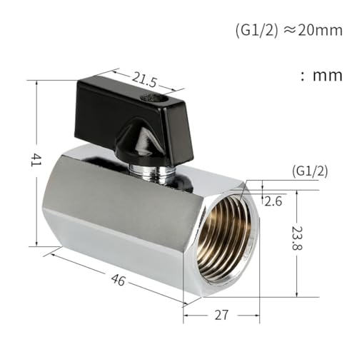 Mini robinet à tournant sphérique laiton 1/2 stop fuite vanne d'arrêt compacte