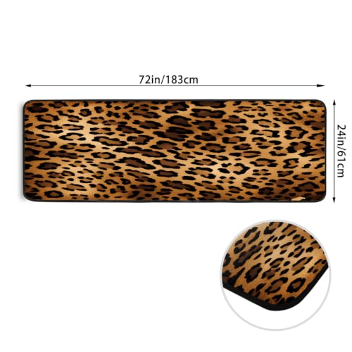 Tapis de cuisine léopard 183x61 cm antidérapant et lavable - 4