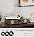 VinylsLink Record Player 3-Speed Belt-Driven Turntable with Built-in Speakers, FM Radio, Bluetooth, RCA Line Out, AUX in, USB Recording & Auto Stop - Grey