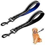 2 Stück Kurzführer Hund mit Gepolstertem Griff, Nylon Hundeleine für Trainingsleine, Reflektierend Hundeleine Kurz für Große Mittlere Hunde, Gewebeband-Schleppleine 29.5 cm Länge 2.5 cm Breite