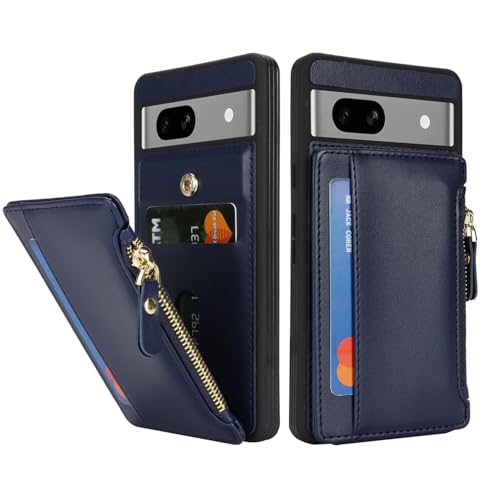 Image of Cavor for Google Pixel 7a Case Wallet with Card Holder, Blue
