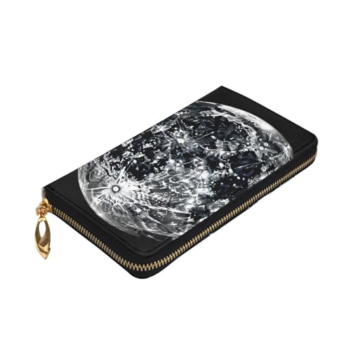 Moon Wallet For Women Men Clutch Rfid Blocking Leather Wallets Large Capacity Purse Credit Card Holder Money Case With Zipper Phone Holder Long Travel Purse3