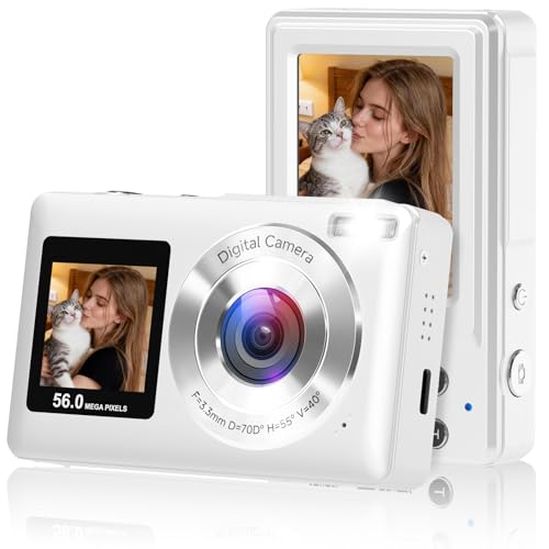 Digital Camera, 2026 Upgraded 56MP Dual Screens Camera for Selfies,