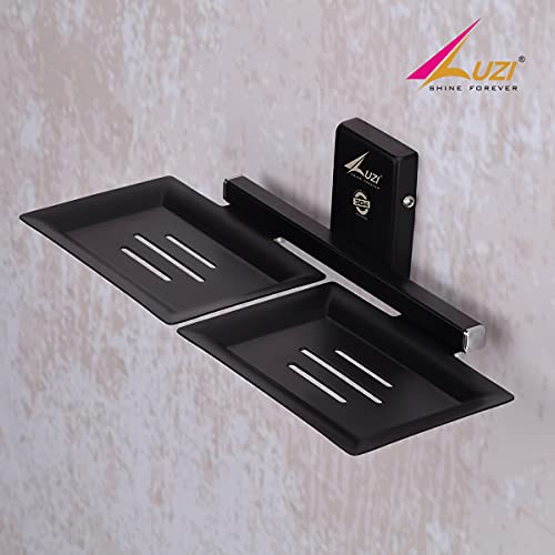 Image of LUZI 007 Soap Holder /Double Soap Dish for Bathroom (304 Stainless Steel High Grade Material) (Black Finish)
