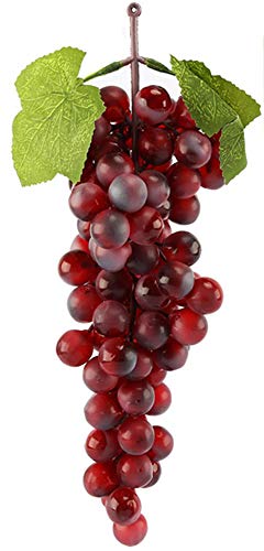 Image of Ulalaza 85Pcs Fake Large Round Purple Grapes Artificial Fruits Model Lifelike Home House Kitchen Party Decoration Desk Ornament