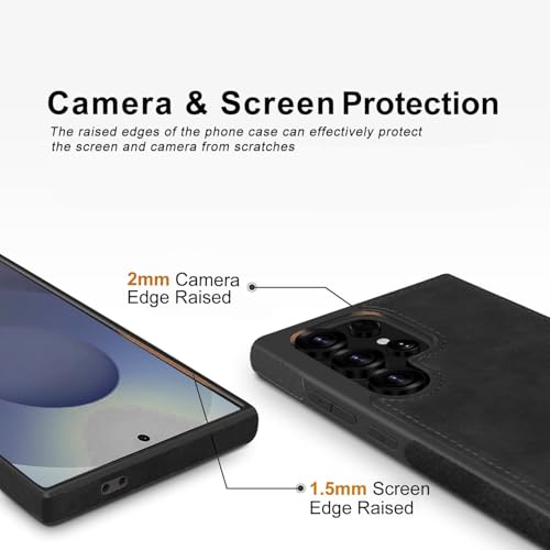 Image of MOBILOVE PU Leather Flexible Back Case Cover for | Samsung Galaxy S25 Ultra 5G (Black)