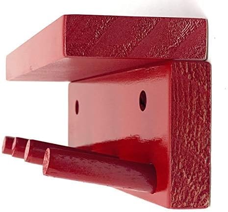 Baseball Bat Display Rack Wall Mount Red 3 Bats 2 Balls Holder