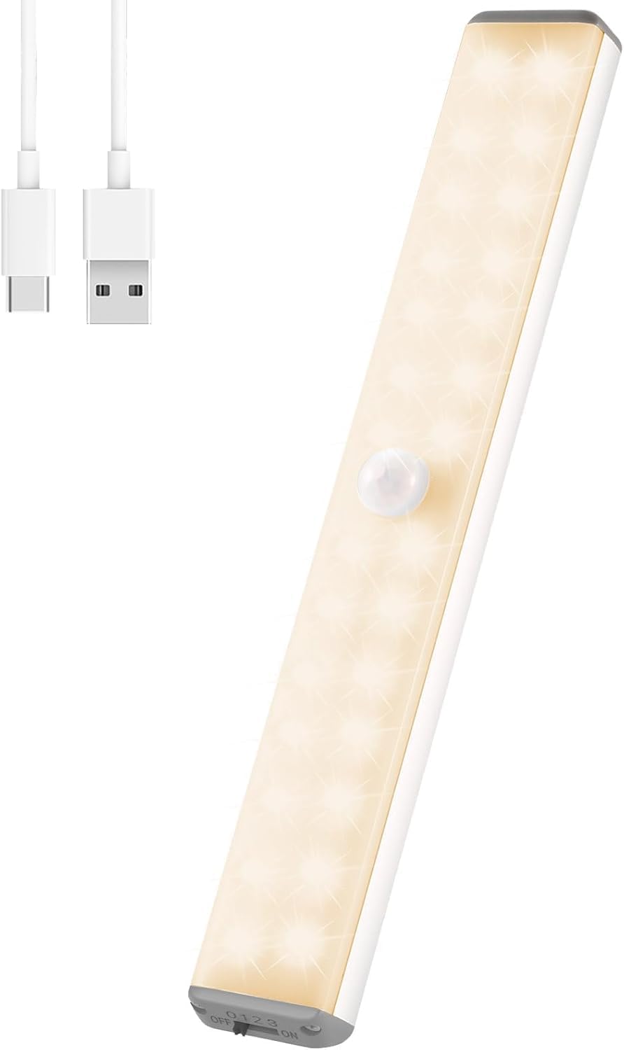 LED Closet Light with Charging Station, 28LEDs Light Bulb Security Camera Cabinet Lighting with Remote