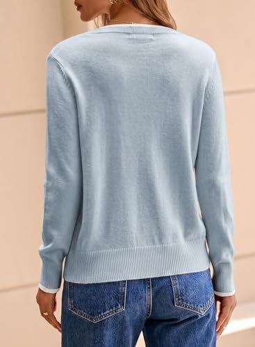 Image of Dokotoo Womens Sweaters Dressy Casual V Neck Lightweight Wool Tops | Long Sleeve，Fall Clothes，Ribbed Hem，Warm，comfort， Casual Knit Pullover