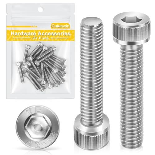 Tornillo DIN 912 con cabeza cilíndrica BTR (A2 V2A) CHC de 6 cantos huecos con rosca completa, cabeza redonda, perno de acero inoxidable para tuerca y arandela (25, M5 x 20)