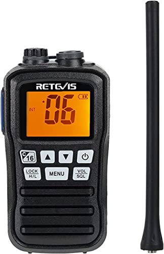 Retevis RM01 VHF Marine Radio, VHF Handheld Radio, Floating Vibration 88 Channels, IP67 Walkie Talkie Waterproof