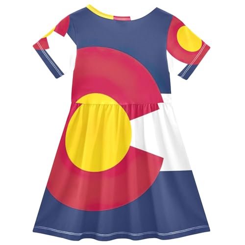 Toddler Girls Dresses Colorado State Flag Funny Cute Dresses 2t Short Outfit Children2