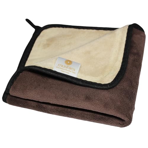 Image of MUSHIES Microfiber 800 GSM Cloth (Brown, 40x40 cm, Pack of 1) Double Layered Highly Absorbent Heavy Plush Microfibre Towel Cloth for Car Cleaning, Washing, Drying, Polishing & Detailing