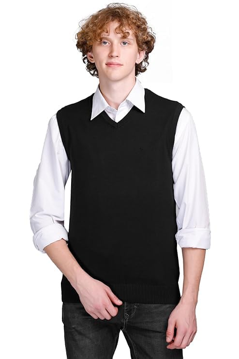 Men's Woolen Cut Sleeve Sweater for Gents V-Neck Regular Fit Winter Office and Casual Wear Stylish Perfect Look Men Sweater