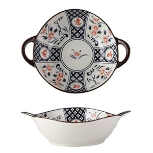 BCJMKDX Keramik Suppenschüssel mit Griffen 2er-Set