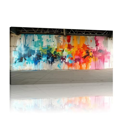 Toile Banksy street graffiti 40x80cm art abstrait nordique encadré pour salon
