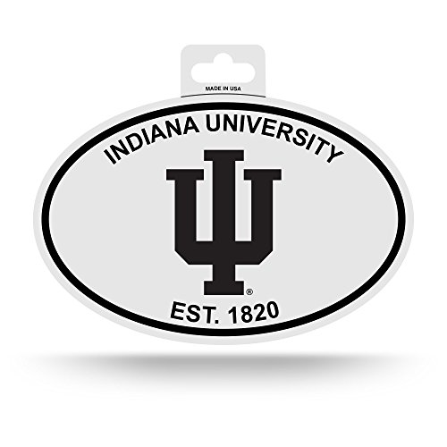 NCAA Indiana Hoosiers Black and White Team Logo Oval Sticker