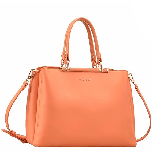Bolsa Estruturada Baú Feminina Couro Pu Shopper Saco Alça (Amarelo)