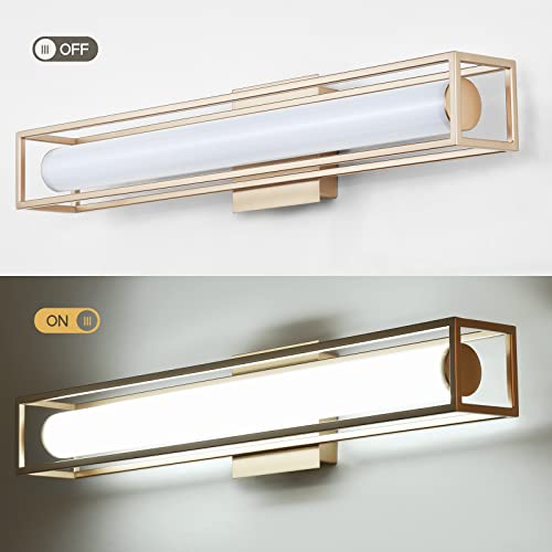 Lucalda 6000K Dimmable Bathroom Vanity Light, 26.2in Champagne Gold Bathroom Light Fixtures, 12W LED Lights Over Mirror, Acrylic Bar Vanity Lights (Champagne Gold) by Lucalda - Image 9