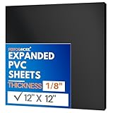 Performore - Expanded PVC Sheet - Lightweight Rigid Foam - 3mm (1/8 inch) - 12 x 12 inches - Black - Ideal for Signage, Displays, and Digital/Screen Printing