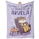 Einanmut Regalo Abuela, Regalo Abuela Cumpleaños - Manta Abuela Estampada con Gatitos 157 * 130cm, Regalo Original de Cumpleaños de Nietos, Idea de Regalos para el Día de la Madre y Acción de Gracias