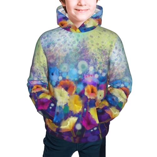 Spring Flower Seasonal Kid Hoodies Boys Sweatshirts Girls Pullover with Pocket3