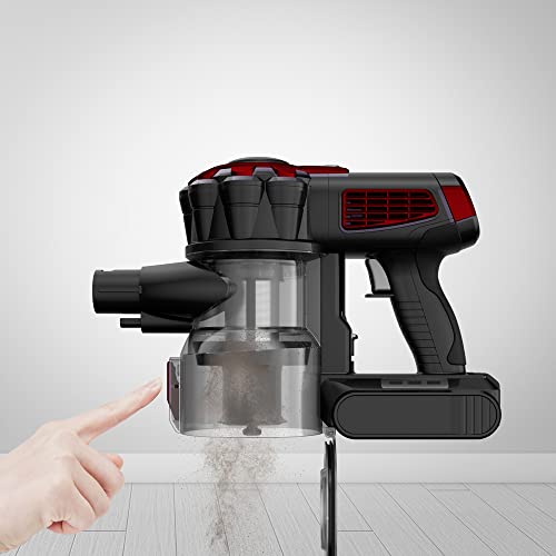 Aspirateur Balai sans Fil 4en1 120W Buses brosses LED autonomie 40 Minutes Multifonction Nettoyage Maison Gris/Rouge - Image 7