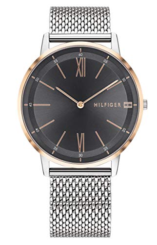 Tommy Hilfiger Men's Quartz Watch with Stainless Steel Strap, Silver, 20 (Model: 1791512)