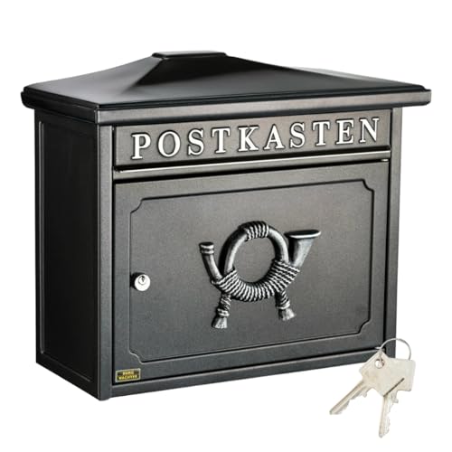 BURG-WÄCHTER Klassischer Briefkasten ohne Zeitungsfach und Namensschild, Verzinkter Stahl, Einwurf-Format DIN C4, 2 Schlüssel, Sylt 1883 E, Alteisen