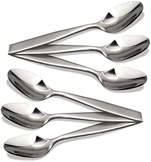 CAMRI Teaspoons Set of 6 - Stainless Steel Tea Spoons 6 , Tea Spoon for Coffee & Dessert , 5.2 inches , Heavy Duty , Dishwasher Safe , Spoon Set for Home Kitchen & Restaurant (C4 - Pack of 6)