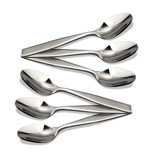 CAMRI Teaspoons Set of 6 - Stainless Steel Tea Spoons 6, Tea Spoon for Coffee & Dessert, 5.2 inches, Heavy Duty, Dishwasher Safe, Spoon Set for Home Kitchen & Restaurant (C4 - Pack of 6)