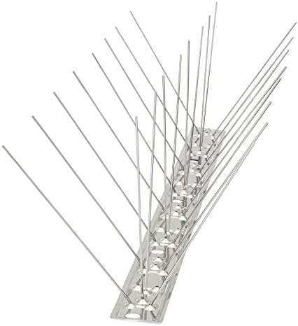 Bird Blinder Steel Bird Spikes for Pigeons and Other Small Birds - 4 inch Wide Pre-Assembled Bird Deterrent No Plastic - 10 Strips, 11 ft Coverage