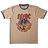 AC/DC Ringer T Shirt Let There Be Rock Tour '77 Official Unisex Sand XL #2