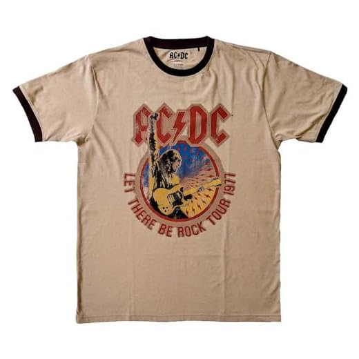AC/DC Ringer Camiseta Let There Be Rock Tour '77 Oficial Unisex Sand, arena, M