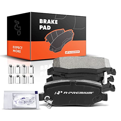 A-Premium Rear Ceramic Disc Brake Pads Set Compatible with Select Dodge and Jeep Models - Nitro 2007-2011, Liberty 2008-2012, Wrangler 2007-2017, Wrangler JK 2018, with Hardware, 4 Pcs