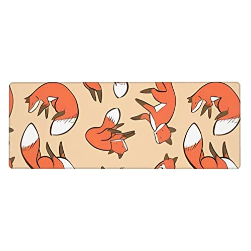 Tapis de souris gaming Many Foxes 80x30 cm étendu avec base caoutchouc antidérapante