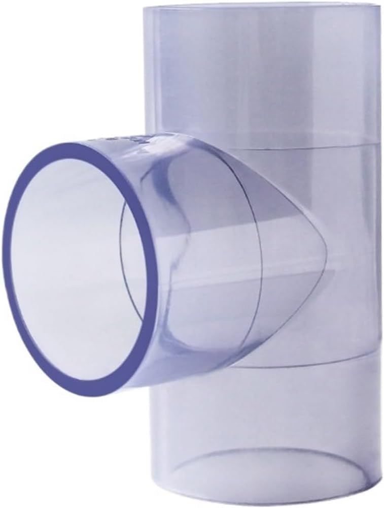 Transparent 90 Degree Aquarium Pipe Elbow Connector, 20 mm Fish Tank Water Pipe Fitting, Clear Direct Feed Joint for Tubing(50mm Three Links)
