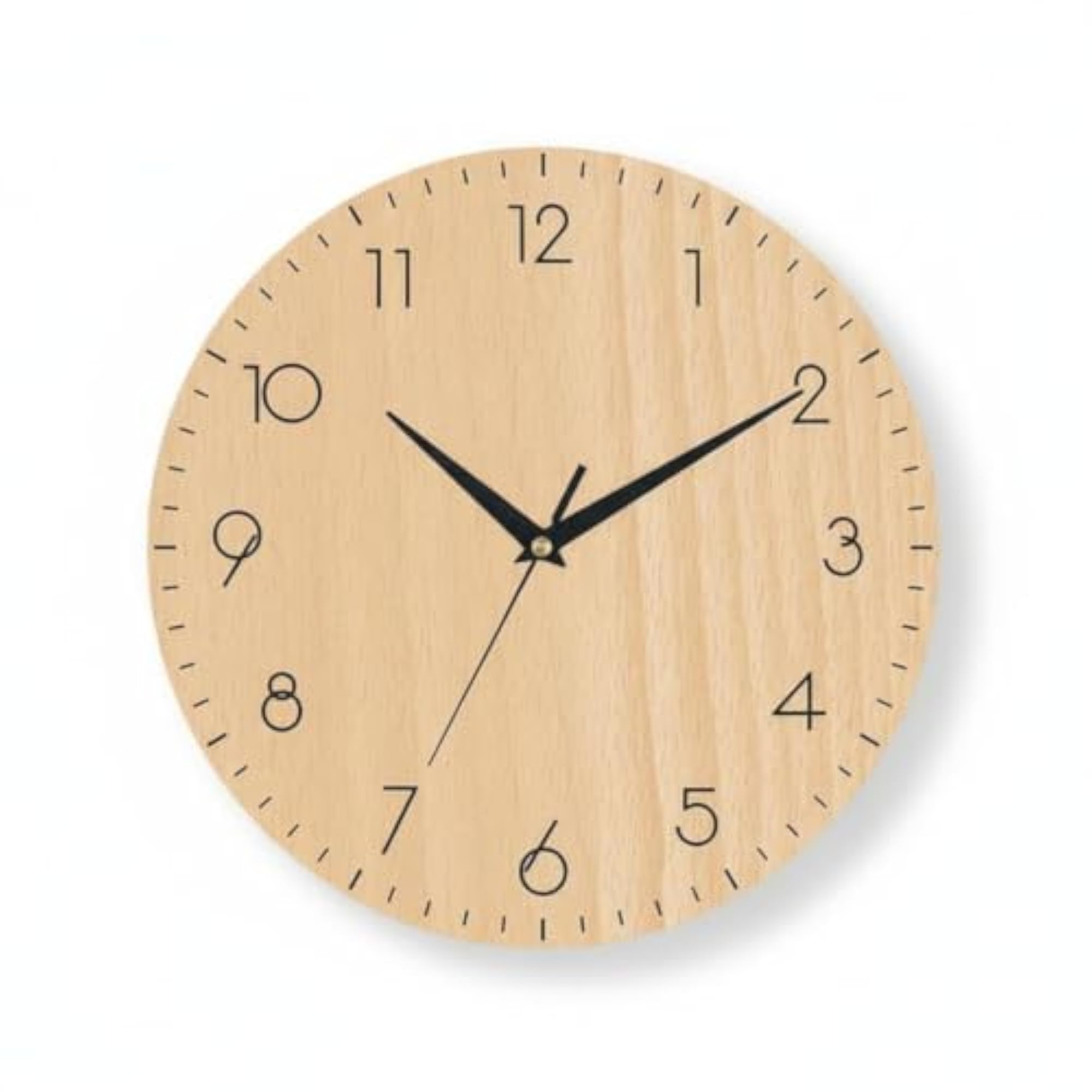 10 Inch Wood Grain Clock Non-Ticking Nordic Design Silent Clock