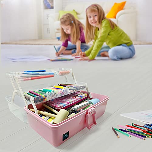 Belaxed Craft Organizers And Storage Box, 3-Layers Multifunctional Plastic Sewing Organizing Box With Handle, For Medicine, Art Supply, Makeup, Nail, Hair Accessories, Perfect Organizer Bins For Room #TOP5