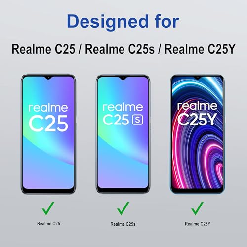 Image of ZAP CASE HD Plus Tempered Glass Screen Protector Compatible For Realme C25 (Black) Edge To Edge Coverage With Easy Installation Kit