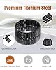 Jecanori 3X Magnetic Bracelet for Men and Copper Ring WIth 3500 Gauss Ultra Strength Magnets,Adjustable Titanium Steel Magnetic Bracelet with Adjustment Tool & Gift Box(black) #3