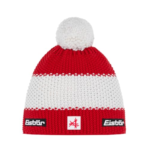 Eisbär Mütze Herren & Damen Star Pompon Ski Austria rot-weiß-rot - Merino Wintermütze Unisex mit Fleece schützt vor Kälte und Wind… – Ansicht 1