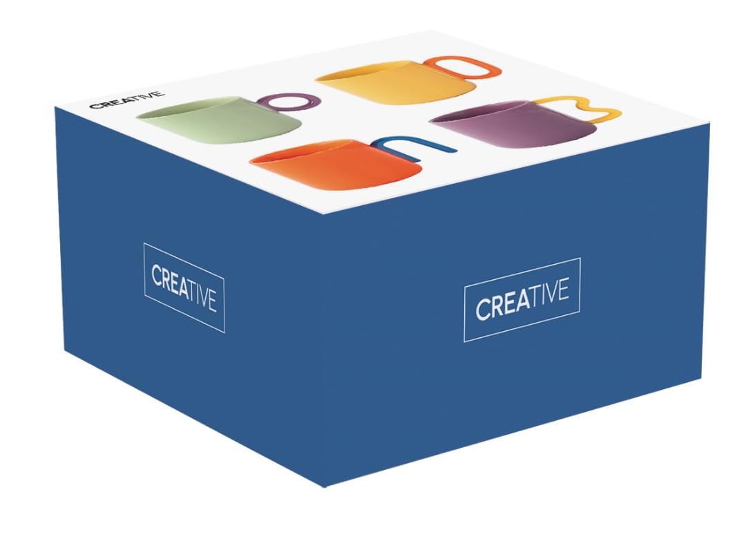 Easy Life - Juego de 4 tazas de 35 cl, de porcelana creativa de color