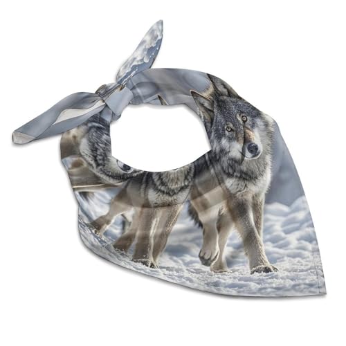 Pack of Wolves Silk Scarf Fashion Satin Head Scarf Lightweight Head Scarves for Neck Silk Scarves for Women Men Boho Hair Wrap Sleeping Kerchief Bandanas Pocket Square 18